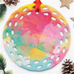 Watercolour Gradient Round Filigree Ornament (two Sides) by BangZart