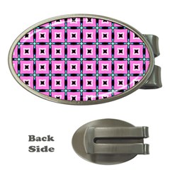 Pattern Pink Squares Square Texture Money Clips (oval)  by BangZart