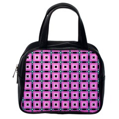 Pattern Pink Squares Square Texture Classic Handbags (one Side) by BangZart