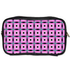 Pattern Pink Squares Square Texture Toiletries Bags 2-side by BangZart