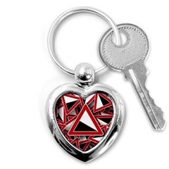 Road Sign Auto Gradient Down Below Key Chains (heart)  by BangZart