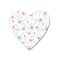 Floral Pattern Background Heart Magnet by BangZart