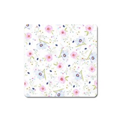 Floral Pattern Background Square Magnet by BangZart