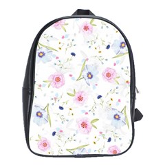 Floral Pattern Background School Bag (xl) by BangZart