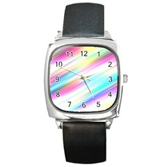 Background Course Abstract Pattern Square Metal Watch by BangZart