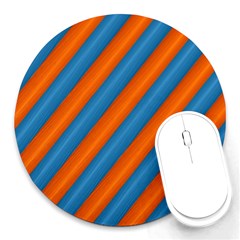 Diagonal Stripes Striped Lines Round Mousepads by BangZart