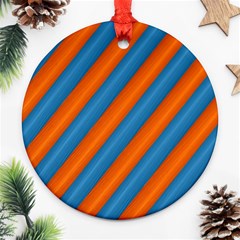 Diagonal Stripes Striped Lines Round Ornament (two Sides) by BangZart