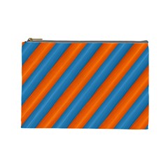 Diagonal Stripes Striped Lines Cosmetic Bag (large)  by BangZart