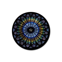 Rose Window Strasbourg Cathedral Rubber Coaster (round)  by BangZart