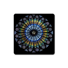 Rose Window Strasbourg Cathedral Square Magnet by BangZart