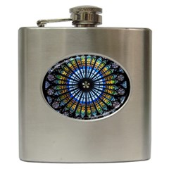 Rose Window Strasbourg Cathedral Hip Flask (6 Oz) by BangZart