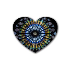 Rose Window Strasbourg Cathedral Heart Coaster (4 Pack)  by BangZart