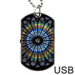 Rose Window Strasbourg Cathedral Dog Tag Usb Flash (two Sides) by BangZart