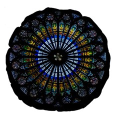 Rose Window Strasbourg Cathedral Large 18  Premium Flano Round Cushions by BangZart