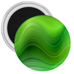 Green Wave Background Abstract 3  Magnets by BangZart