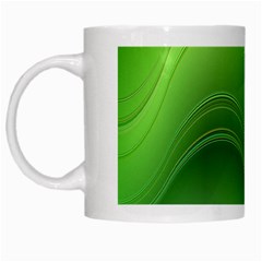 Green Wave Background Abstract White Mugs