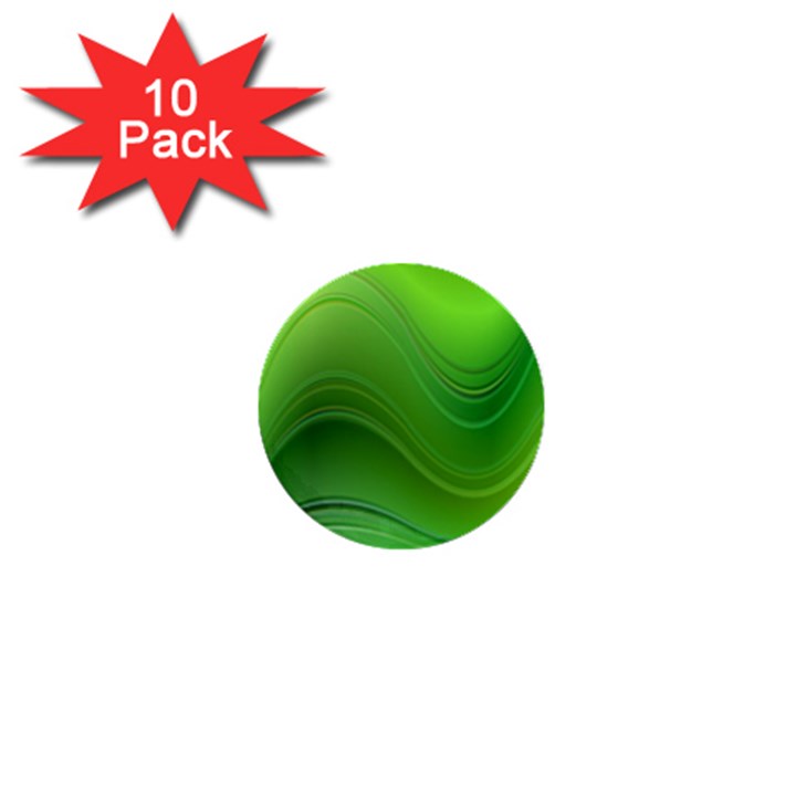 Green Wave Background Abstract 1  Mini Buttons (10 pack) 