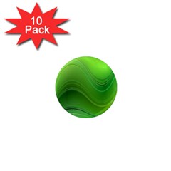 Green Wave Background Abstract 1  Mini Magnet (10 Pack)  by BangZart