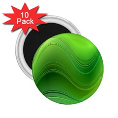 Green Wave Background Abstract 2 25  Magnets (10 Pack)  by BangZart