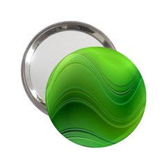 Green Wave Background Abstract 2 25  Handbag Mirrors by BangZart