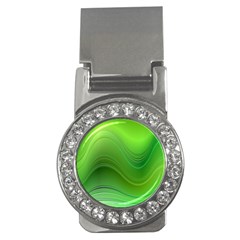 Green Wave Background Abstract Money Clips (CZ) 