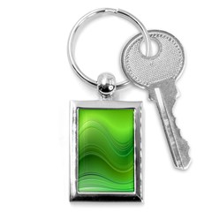 Green Wave Background Abstract Key Chains (Rectangle) 