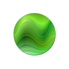 Green Wave Background Abstract Magnet 3  (round) by BangZart