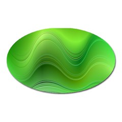 Green Wave Background Abstract Oval Magnet