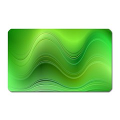 Green Wave Background Abstract Magnet (Rectangular)