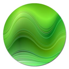 Green Wave Background Abstract Magnet 5  (round) by BangZart