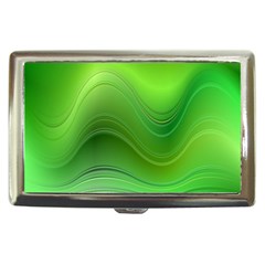 Green Wave Background Abstract Cigarette Money Cases