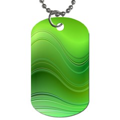 Green Wave Background Abstract Dog Tag (Two Sides)