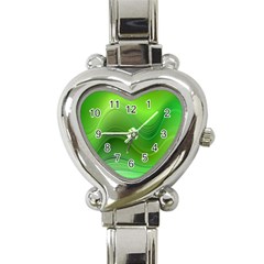 Green Wave Background Abstract Heart Italian Charm Watch