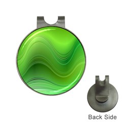 Green Wave Background Abstract Hat Clips with Golf Markers