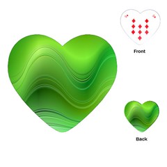 Green Wave Background Abstract Playing Cards (Heart) 