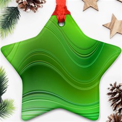 Green Wave Background Abstract Star Ornament (Two Sides)