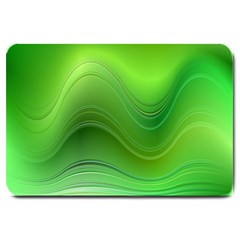 Green Wave Background Abstract Large Doormat  by BangZart