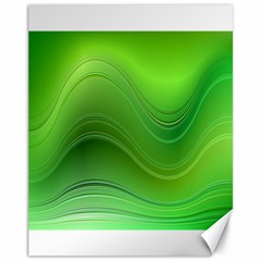 Green Wave Background Abstract Canvas 11  x 14  