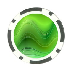 Green Wave Background Abstract Poker Chip Card Guard