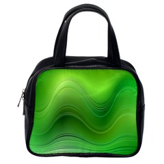 Green Wave Background Abstract Classic Handbags (One Side)