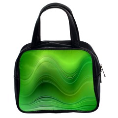 Green Wave Background Abstract Classic Handbags (2 Sides)