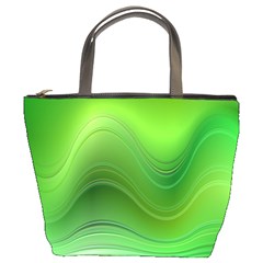 Green Wave Background Abstract Bucket Bags