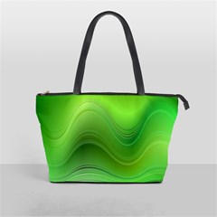 Green Wave Background Abstract Shoulder Handbags