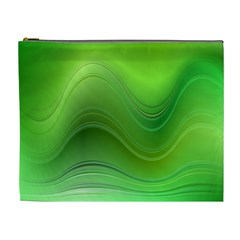 Green Wave Background Abstract Cosmetic Bag (XL)