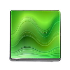 Green Wave Background Abstract Memory Card Reader (square) by BangZart