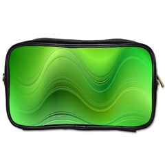 Green Wave Background Abstract Toiletries Bags