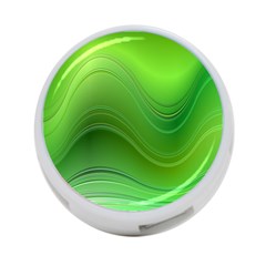 Green Wave Background Abstract 4-Port USB Hub (One Side)