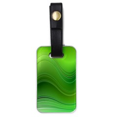 Green Wave Background Abstract Luggage Tags (One Side) 