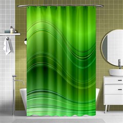 Green Wave Background Abstract Shower Curtain 48  x 72  (Small) 