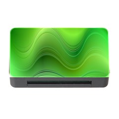 Green Wave Background Abstract Memory Card Reader with CF